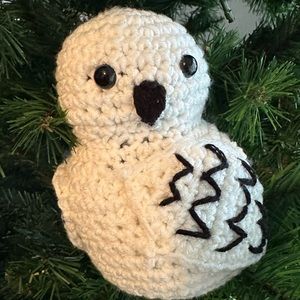 Crochet snowy owl. Owl. Owl plush.